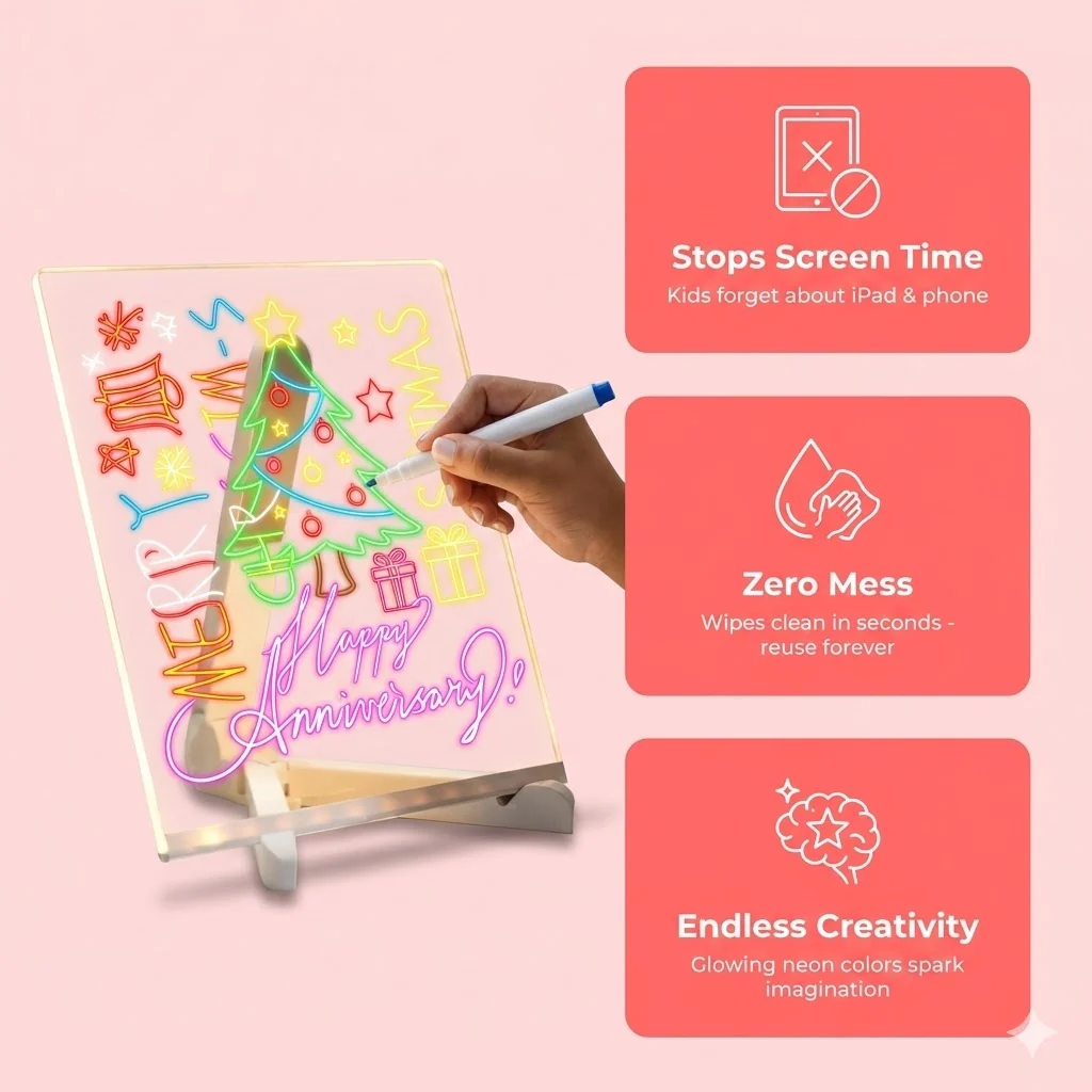 Magic Writing Board with Pen & Light - Image 8