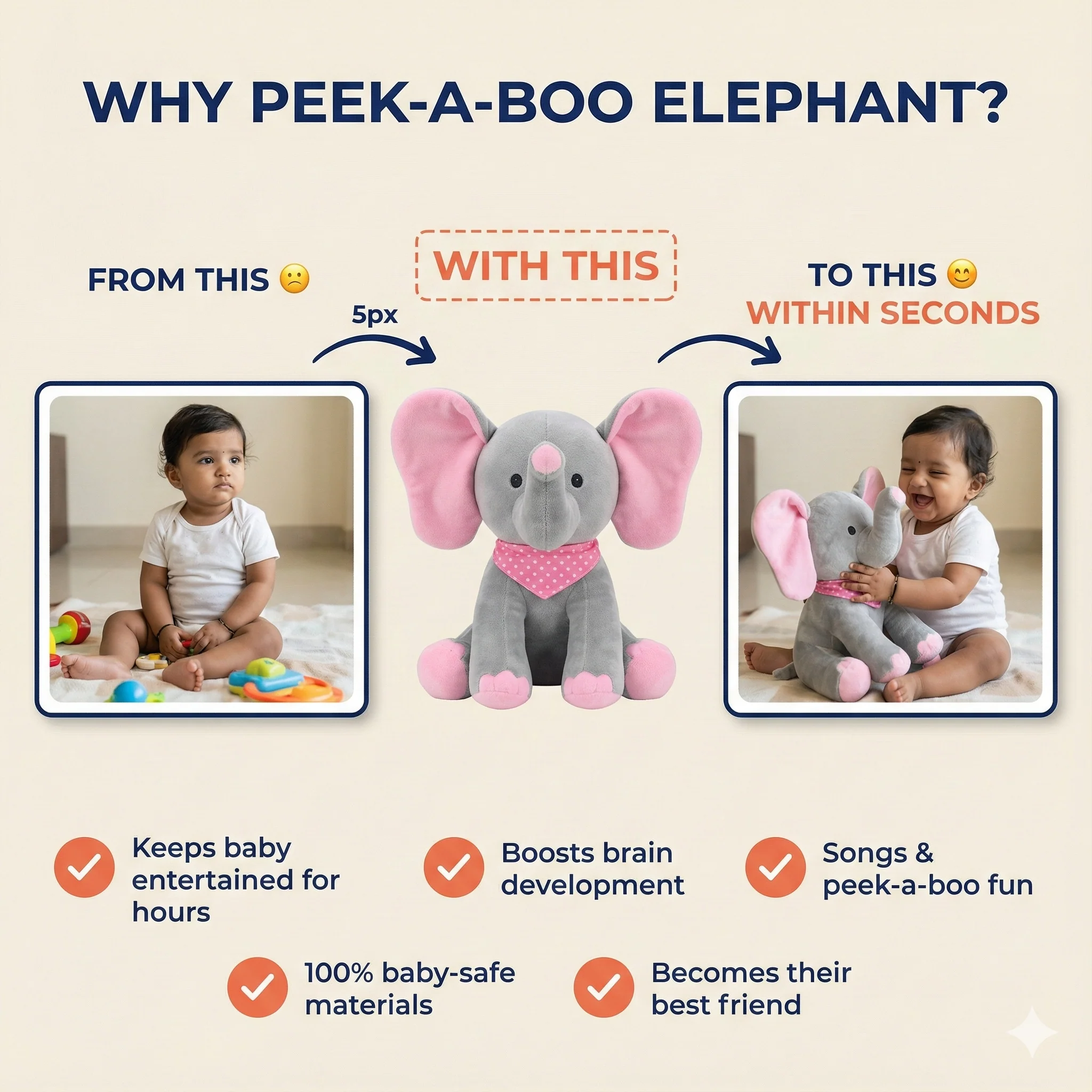 Peek A Boo Elephant - Image 3